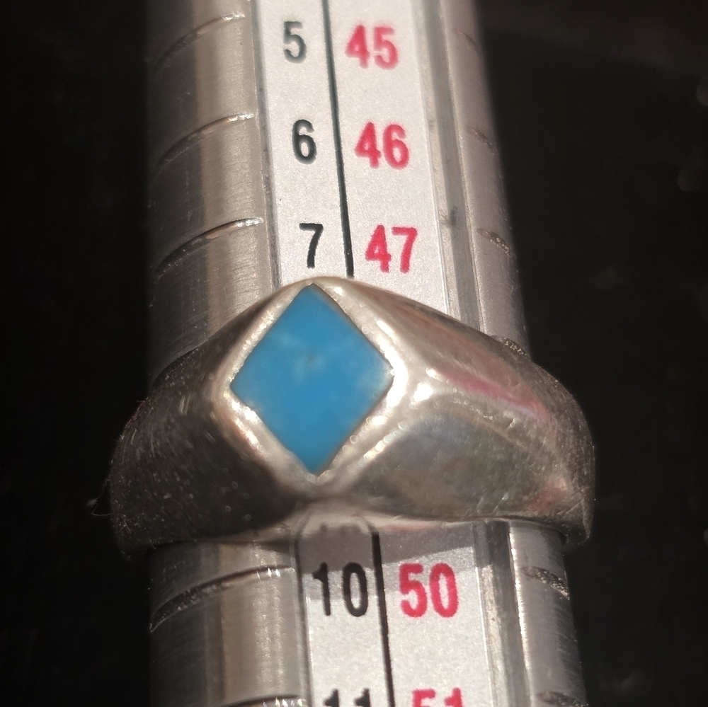 Sterling Silver Bezel Set Petite Turquoise Ring